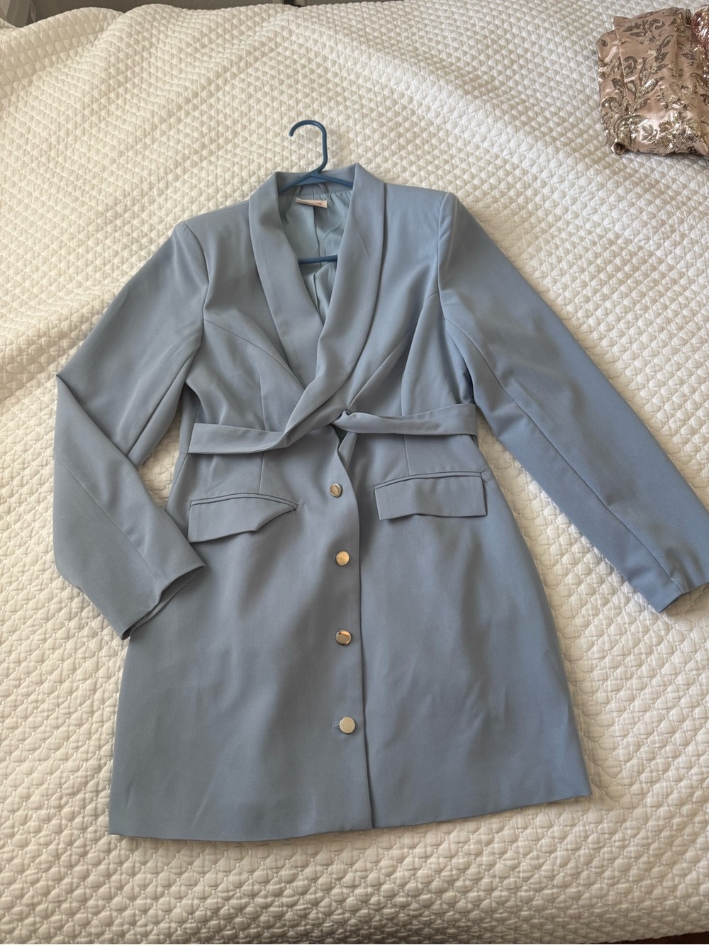 Showpo Light Blue Blazer Dress